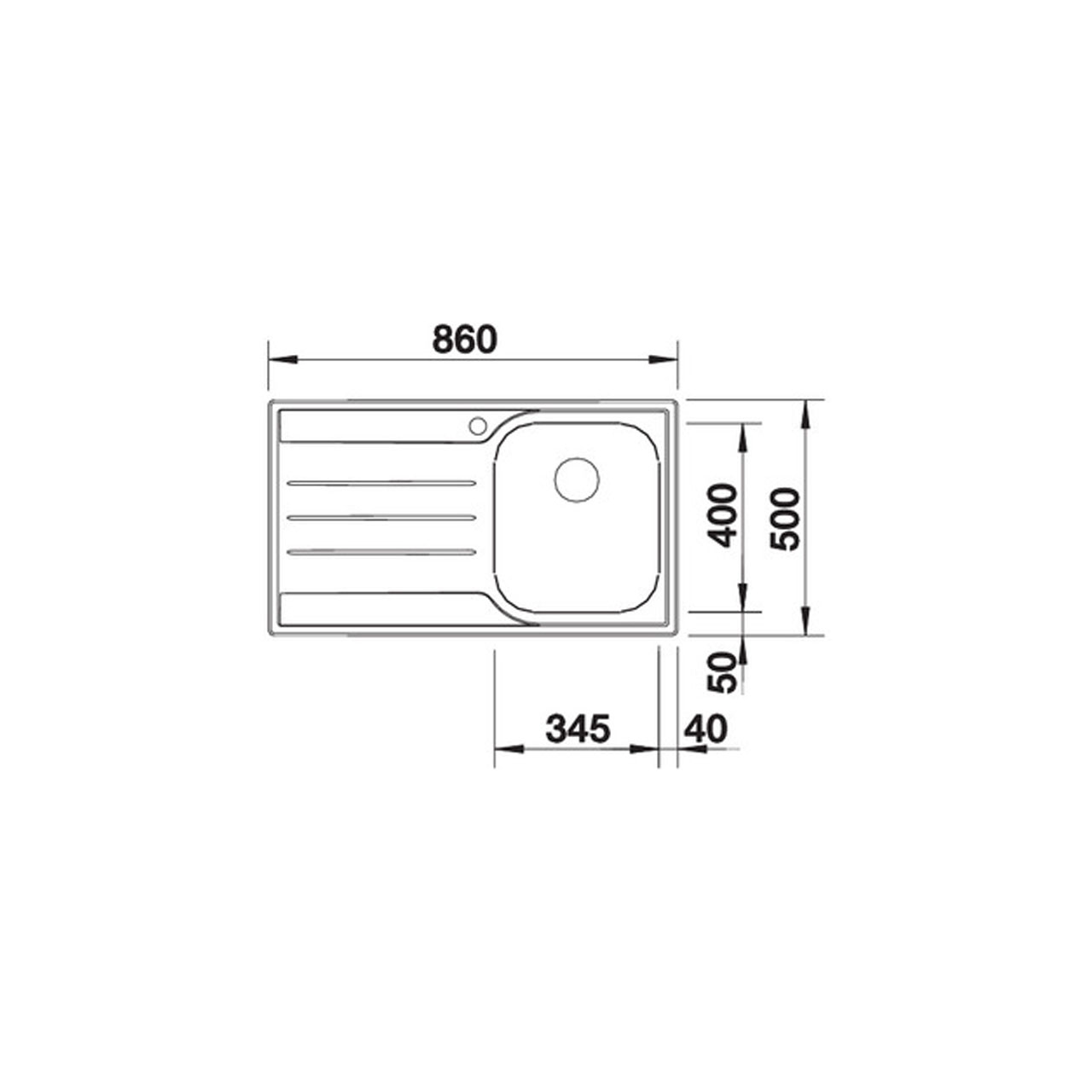 Chiuveta de bucatarie BLANCO MEDIAN 45 S cuva dreapta - imagine 4