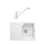 Pachet chiuveta de bucatarie BLANCO ENOS 40 S SILGRANIT ALB+ baterie DARAS SILGRANIT ALB