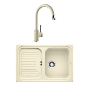 Pachet chiuveta de bucatarie BLANCO CLASSIC 45 S + baterie MIDA-S SILGRANIT jasmin