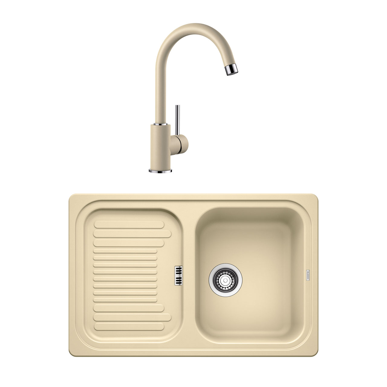 Pachet chiuveta de bucatarie BLANCO CLASSIC 45 S + baterie MIDA SILGRANIT sampanie