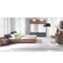 Set dormitor (dulap + pat 160x200 cu 2 noptiere), nuc/grafit, REKATO