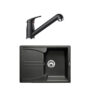 Pachet chiuveta de bucatarie BLANCO ENOS 40 S SILGRANIT ANTRACIT+ baterie DARAS S SILGRANIT ANTRACIT cu dus extractibil