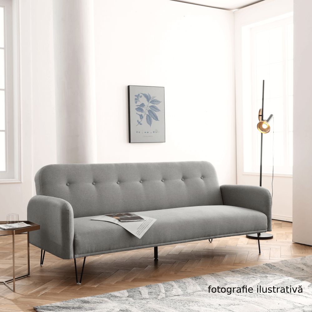 Canapea extensibilă, gri deschis, PULSA - imagine 7