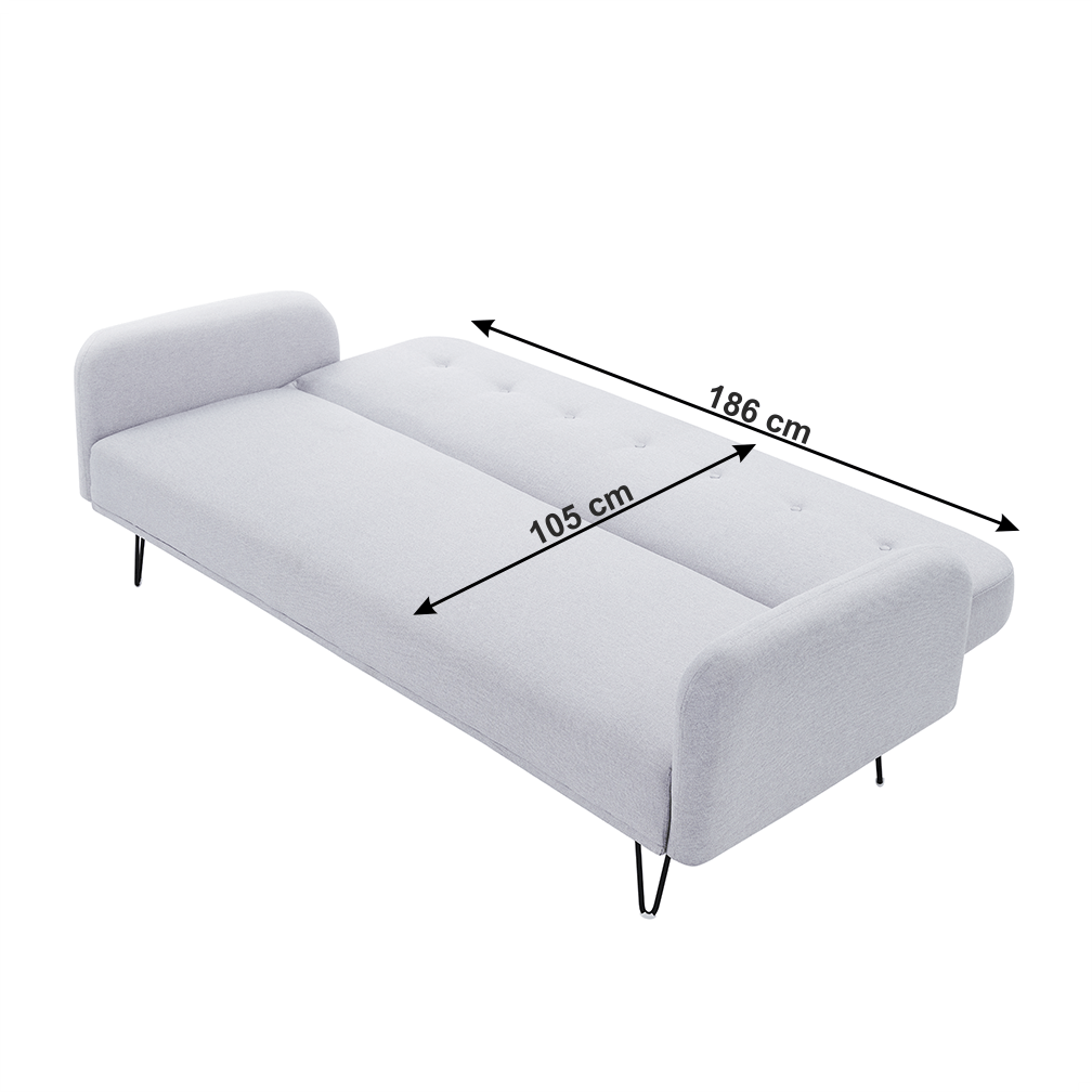 Canapea extensibilă, gri deschis, PULSA - imagine 2