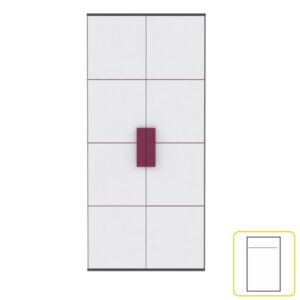 Dulap şifonier, gri/alb/mov, LOBETE S82