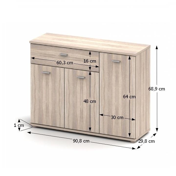 Comodă, stejar sonoma, NENA TYP 3