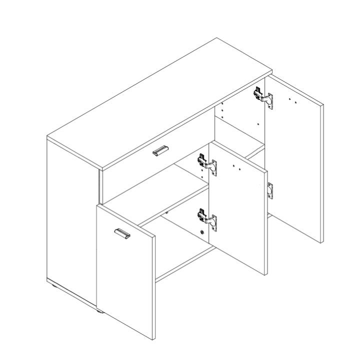Comodă, stejar sonoma, NENA TYP 3