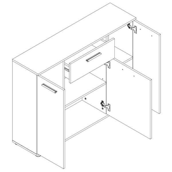 Comodă cu trei uşi, alb, NOKO-SINGA 35