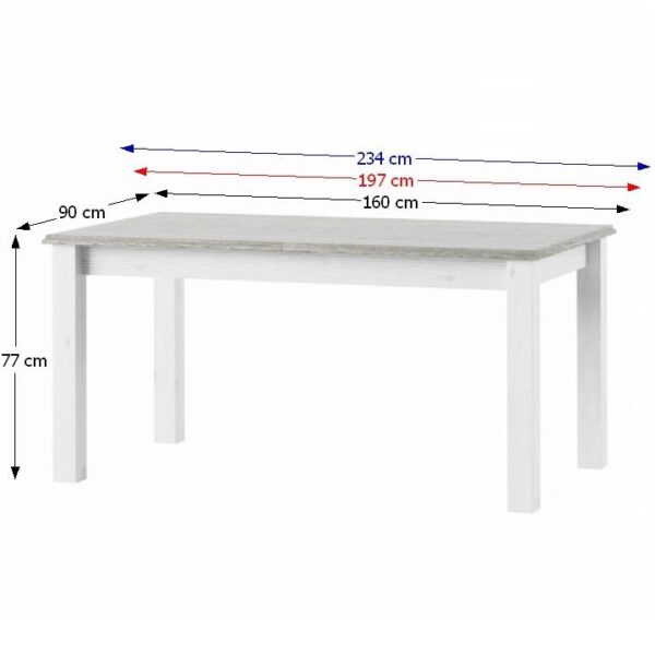 Masă extensibilă, alb, LIONA LM 88