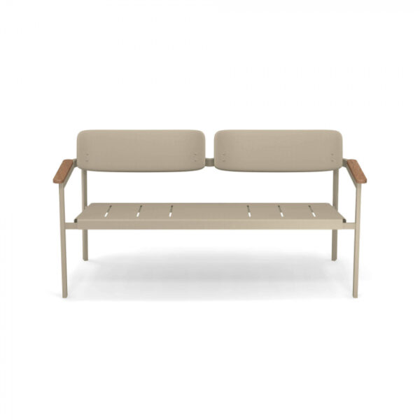 Canapele exterior 2 locuri metalice cu insertii lemn SHINE