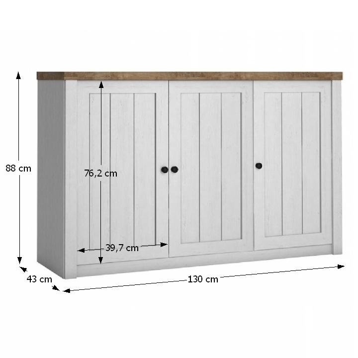 Comodă K3D, pin Andersen/stejar lefkas, PROVANCE