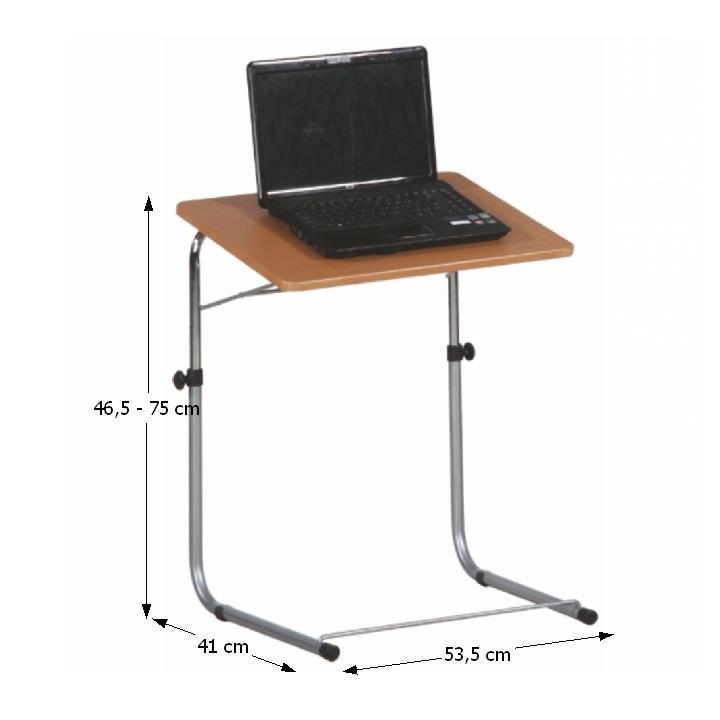 Măsuţă pentru notebook, fag, argintiu, LYON