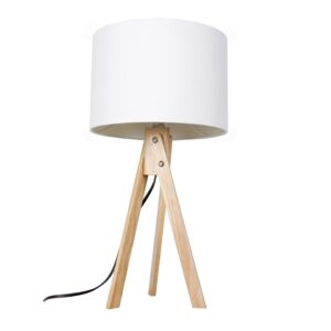 Lampă de masă, alb/lemn natural, LILA TYP 1 LS2002