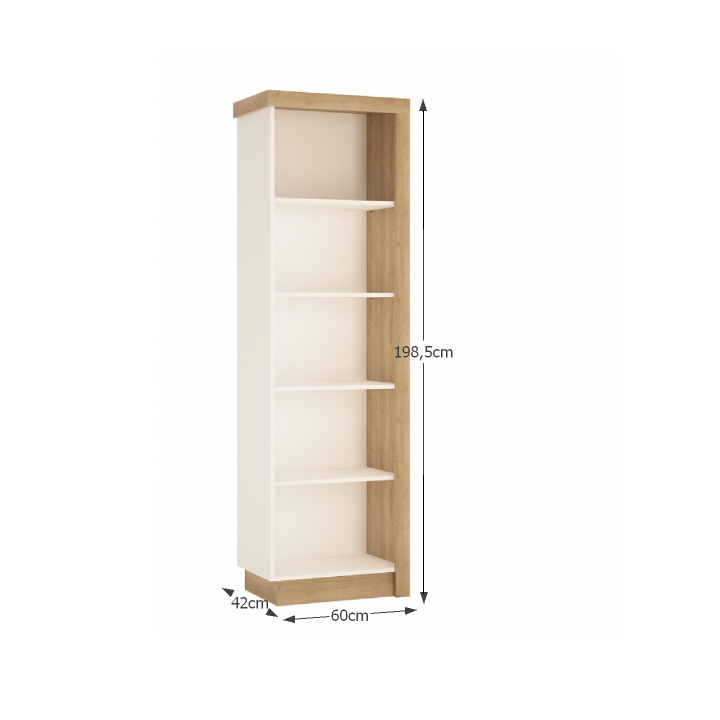 Etajeră LYOR01, stejar riviera/alb extra lucios HG, stânga, LEONARDO