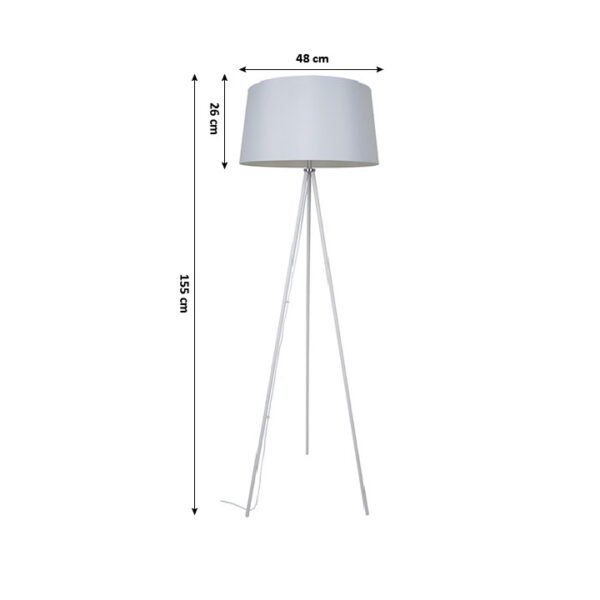 Lampa de podea Milano wa004-w, albă, trepied