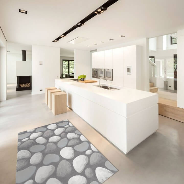 Covor 160x235 cm, maro/gri/model pietre, MENGA