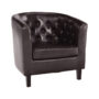 Fotoliu, piele eco maro închis, MARON