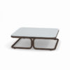 Mese cafea exterior structura metalica blat sticla MARCEL