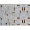 Covor de lux din piele, alb/gri/maro, patchwork, 120x180, PIELE DE VITĂ TIP 1