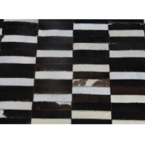 Covor de lux din piele, maro/negru/alb, patchwork, 201x300, Piele de vită Tip 6