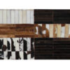 Covor de lux din piele, negru/maro/alb, patchwork, 141x200, PIELE DE VITĂ TIP 4