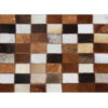 Covor de lux din piele, maro/negru/alb, patchwork, 144x200, PIELE DE VITĂ TIP 3