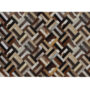 Covor de lux din piele, maro/negru/bej, patchwork, 200x300 , PIELE DE VITĂ TIP 2