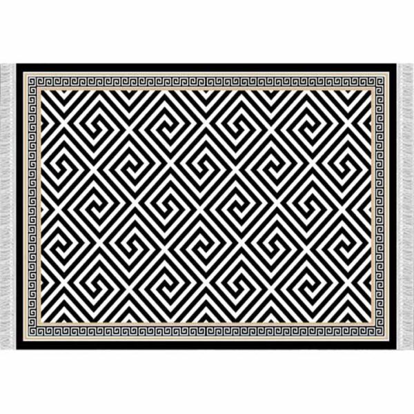 Covor Motive, model negru-alb, 80x200