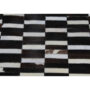 Covor de lux din piele, maro/negru/alb, patchwork, 69x140, PIELE DE VITĂ TIP 6