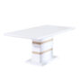 Masă dining, alb extra lucios HG, MADOS