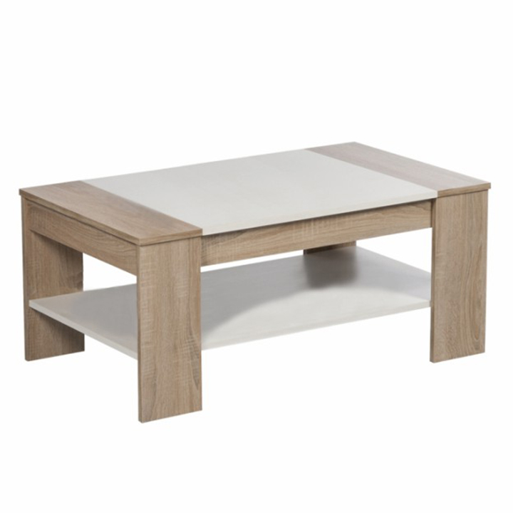 Măsuţă de cafea, stejar sonoma/alb, FINLEY