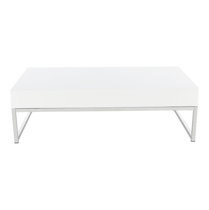 Măsuţă de cafea, crom/strălucire extra albă HG, LOTTI