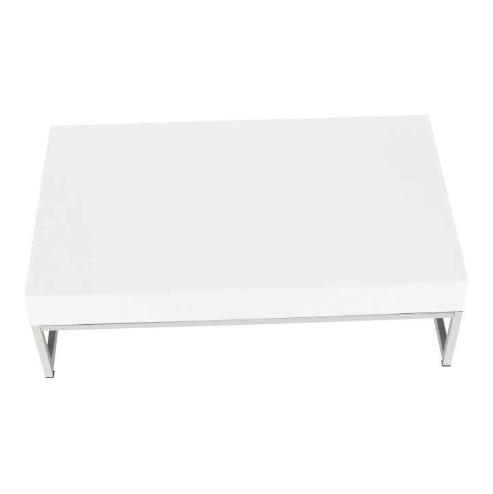 Măsuţă de cafea, crom/strălucire extra albă HG, LOTTI