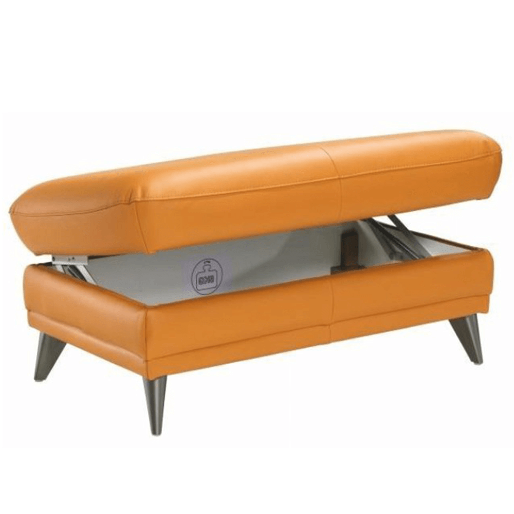 Taburet din piele, la comandă, piele Pampas Amber M9030, LIBERA