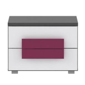 Noptieră, gri/albă/mov, LOBETE 02