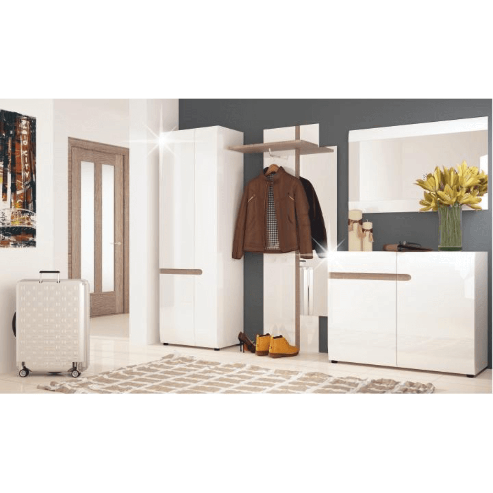 Oglindă mică, alb extra luciu ridicat HG, LYNATET TYP 122