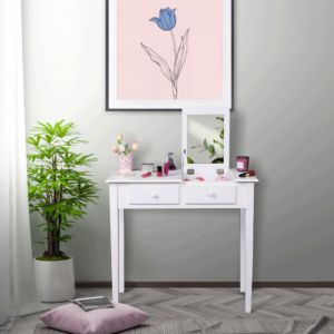 Măsuţă de toaletă, alb, LUZIA