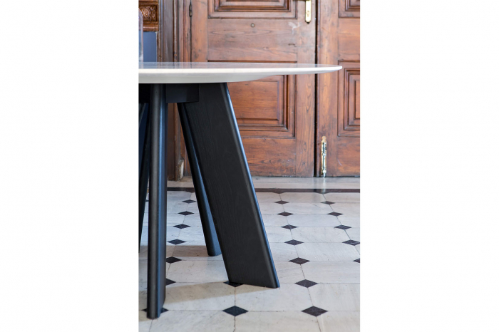 Mese lemn blat rotund din marmura ALHAMBRA 001 RAM