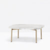 Masuta cadru metalic alama antichizata cu blat din marmura carrara BUDDY 59x59