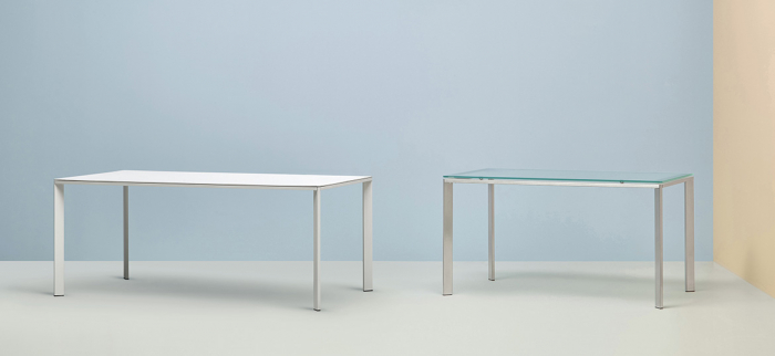Mese cadru otel LOGICO TL glass