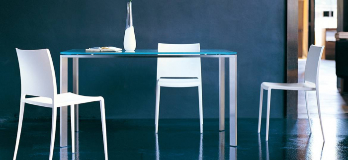 Mese cadru otel LOGICO TL glass