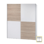 Dulap cu două uşi, uşi glisante, model şah, stejar sonoma/alb, VICTOR 2