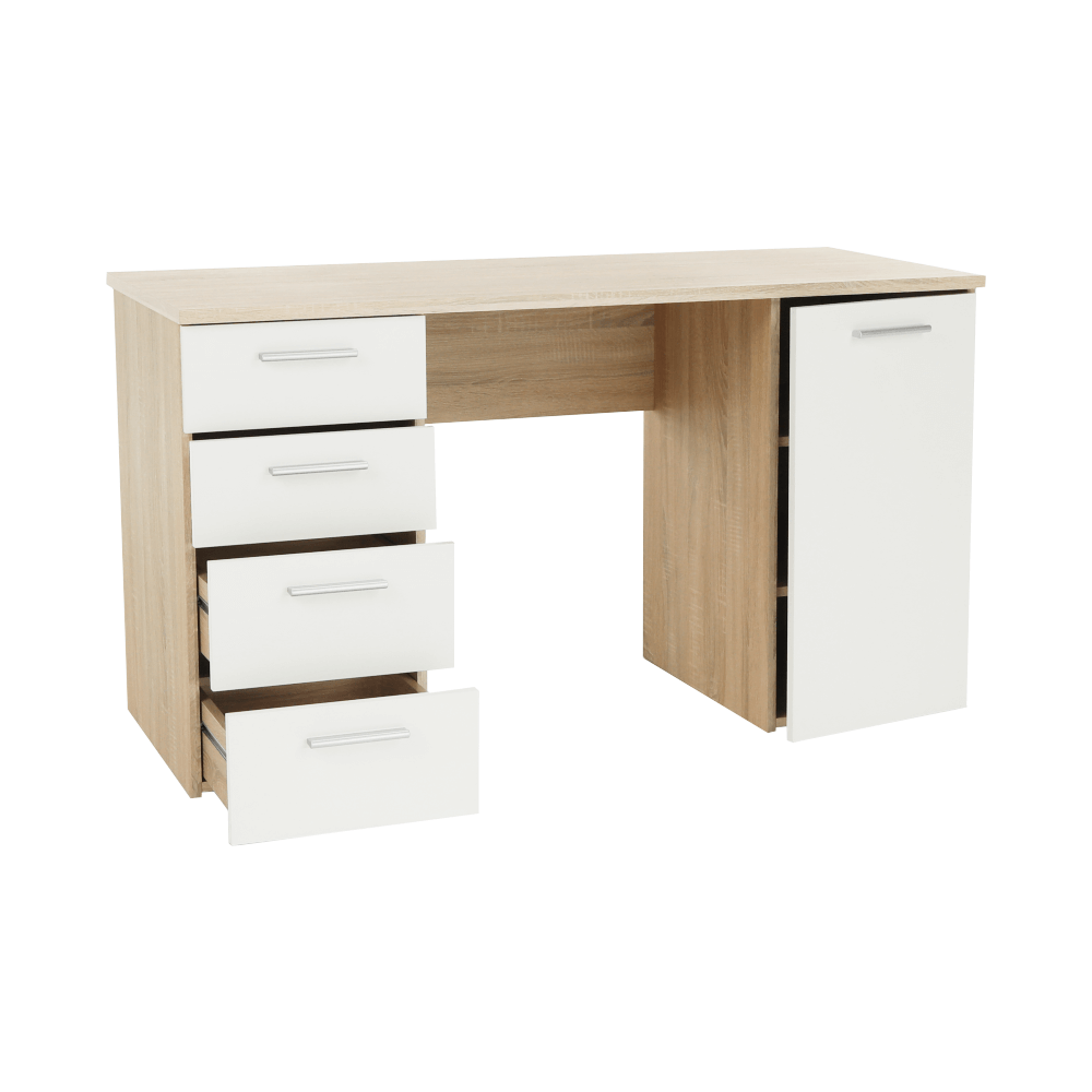 Masă de scris, stejar sonoma/alb, EUSTACH