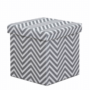 Taburet, material textil gri/alb, GAZMEND
