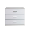 Comodă cu trei sertare, albă/alb lucios HG, ASIENA