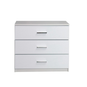 Comodă cu trei sertare, albă/alb lucios HG, ASIENA