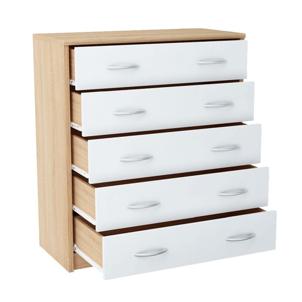 Comodă, stejar sonoma/alb, AGNESA TYP 4