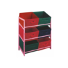 Comodă multifuncţionala cu coşuri din textil, ramă roz/coşuri colorate, COLOR 96