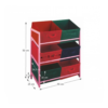 Comodă multifuncţionala cu coşuri din textil, ramă roz/coşuri colorate, COLOR 96