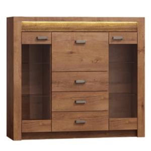 Comodă cu vitrină, frasin deschis, INFINITY I-08